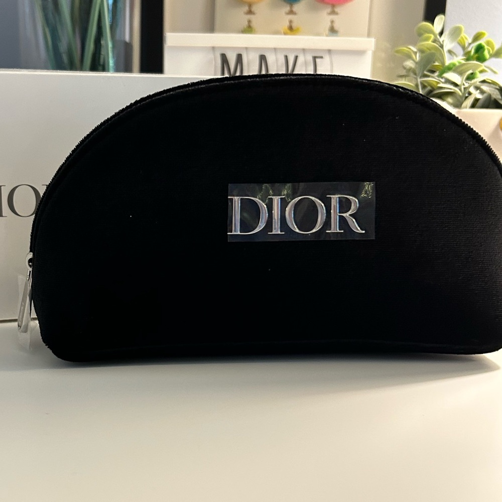 NWT Dior Black Velvet Cosmetic Pouch